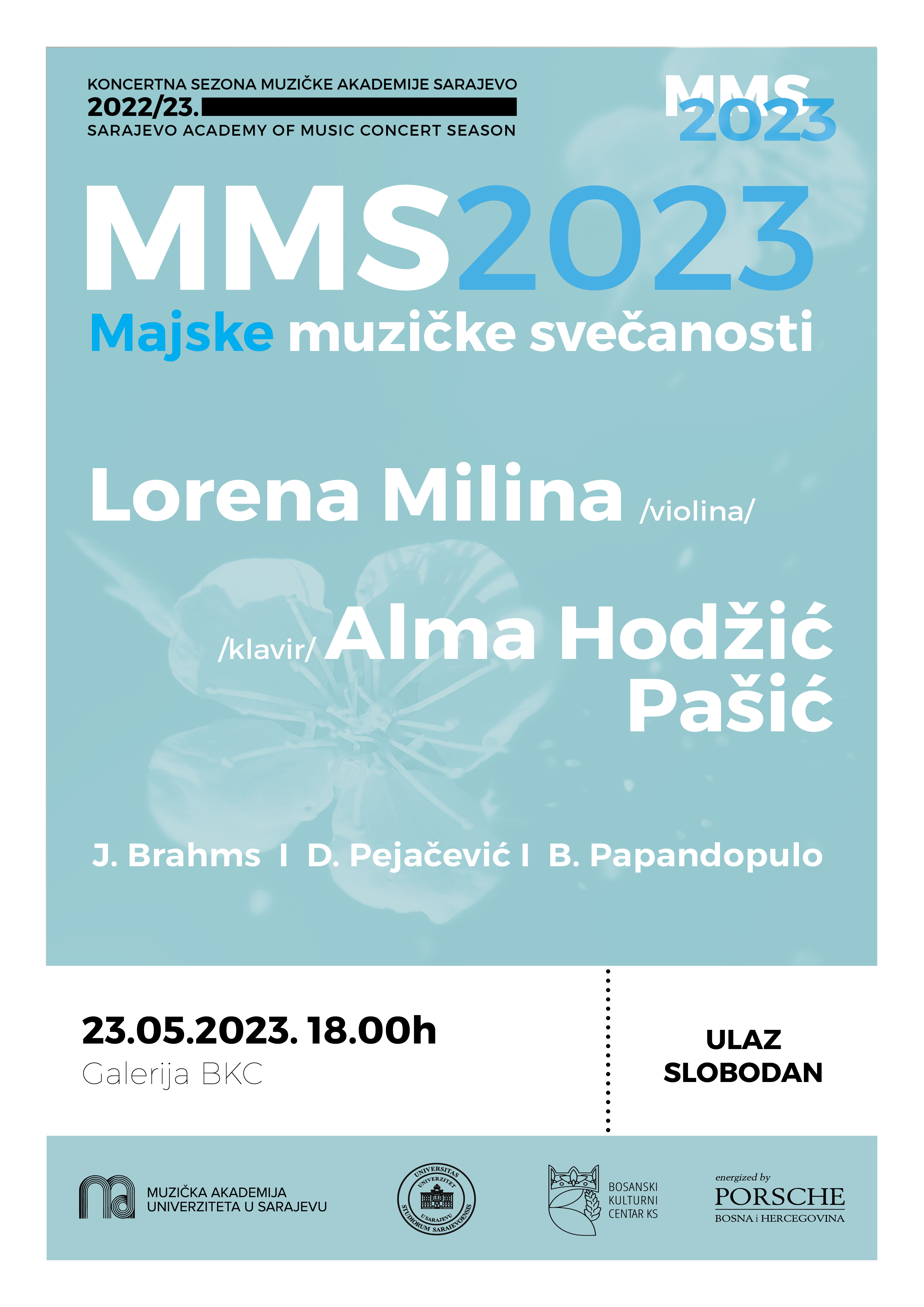 Koncert violinistice Lorene Miline i pijanistice Alme Hodžić Pašić pod okriljem Majskih muzičkih svečanosti