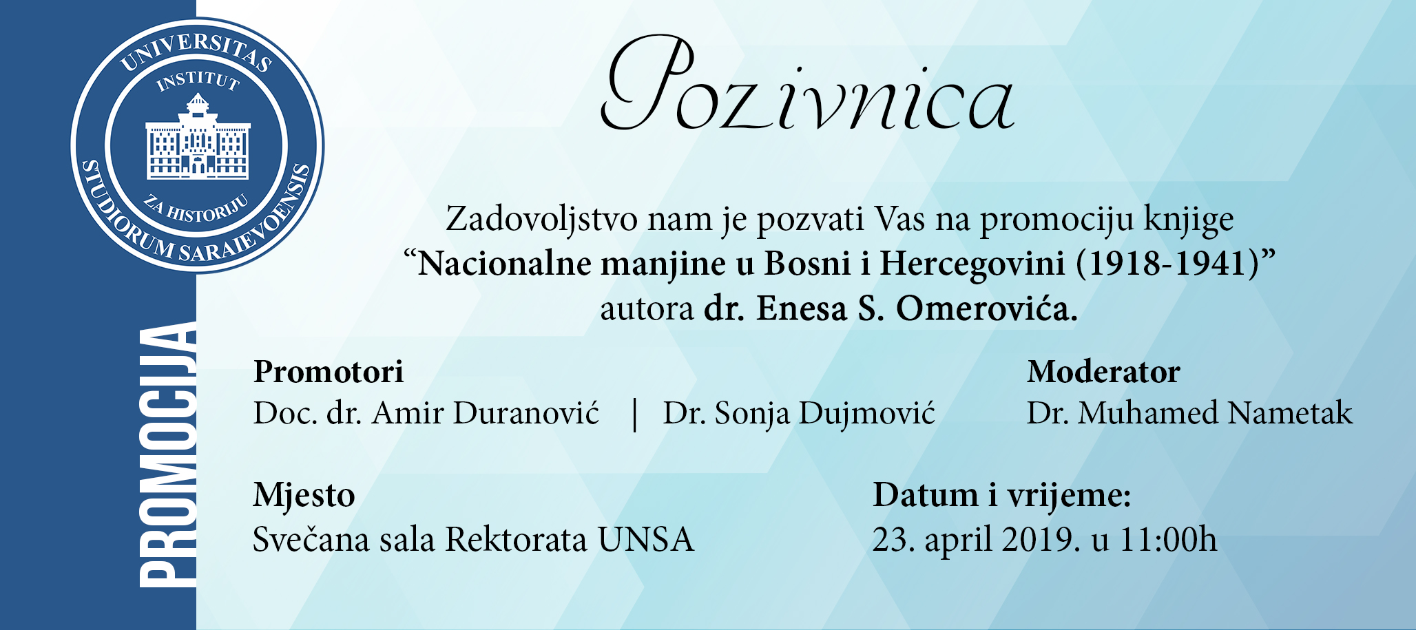 Promocija knjige "Nacionalne manjine u Bosni i Hercegovini (1918 - 1941)"