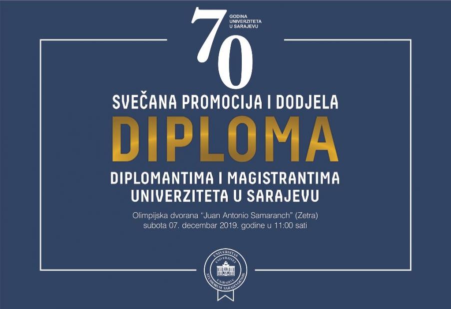 Univerzitet u Sarajevu u subotu promovira  5161 diplomanta i magistranta