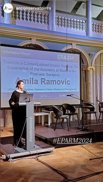 Profesorica Muzičke akademije UNSA Amila Ramović sudjelovala na konferenciji EPARM u Ljubljani