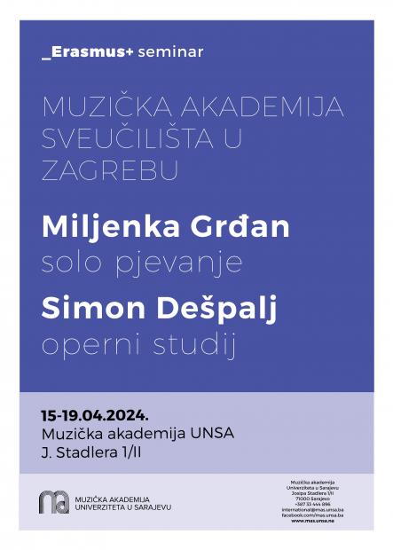 Majstorska radionica profesora Miljenke Grđan i Simona Dešpalja na Muzičkoj akademiji UNSA