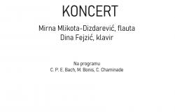 Koncert flautistice Mirne Mlikote-Dizdarević i klaviristice Dine Fejzć u okviru druge sezone koncerata ciklusa "KoncertiDA"