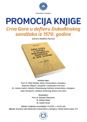 Promocija knjige „Crna Gora u defteru Dukađinskog sandžaka iz 1570. godine“