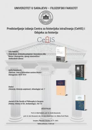 Predstavljanje izdanja Centra za historijska istraživanja (CeHIS) i Odsjeka za historiju Filozofskog fakulteta UNSA