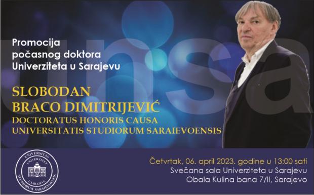 Promocija počasnog doktora Univerziteta u Sarajevu Slobodana Brace Dimitrijevića