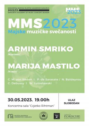 Klarinetist Armin Smriko i pijanistica Marija Mastilo nastupaju u sklopu programa Majskih muzičkih svečanosti