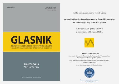 Promocija Glasnika Zemaljskog muzeja Bosne i Hercegovine, Sveska za Arheologiju broj 55, za 2023. godinu