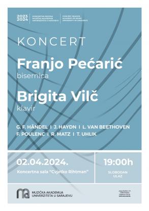 Koncert Franje Pećarića (bisernica) i Brigite Vilč (klavir) 