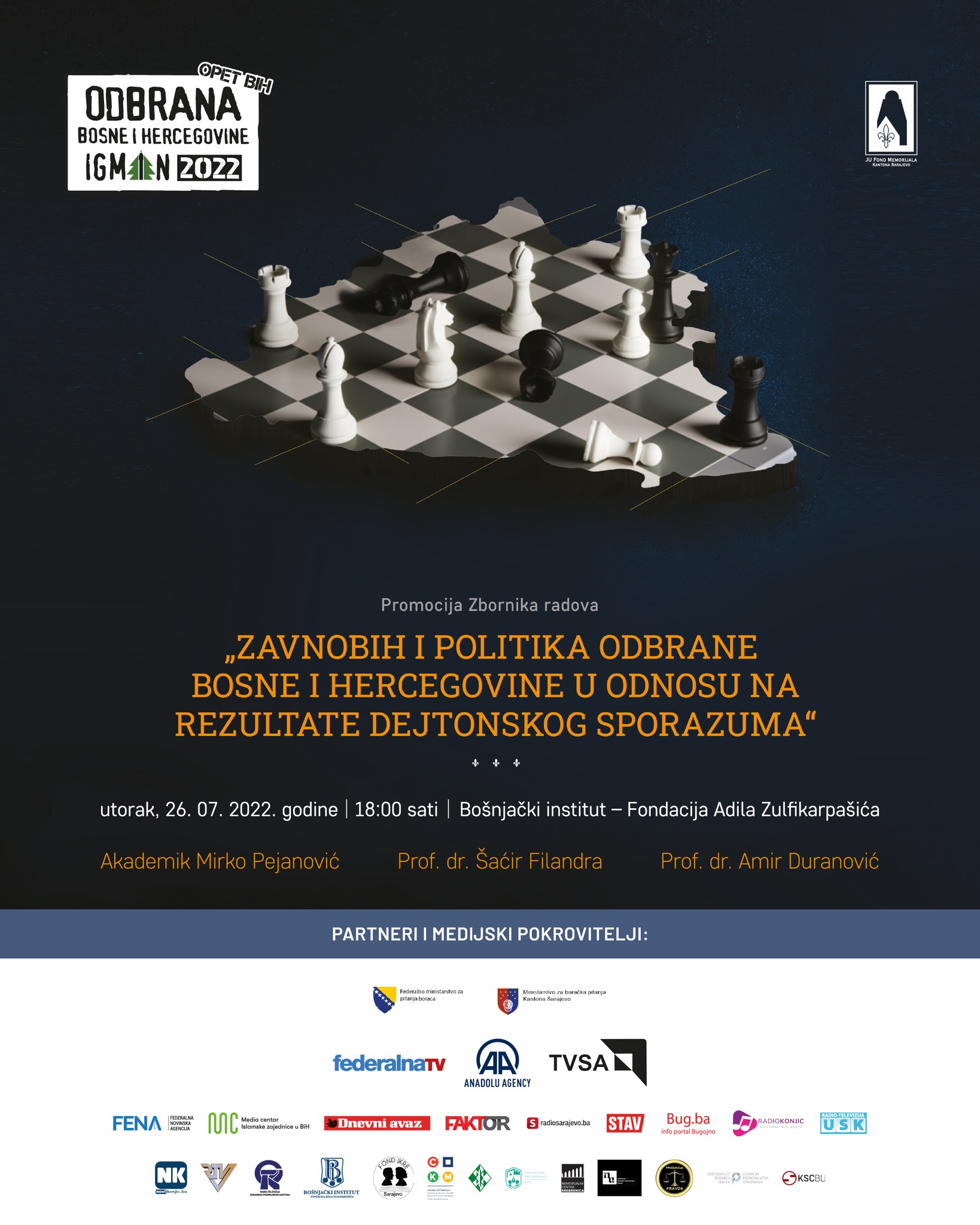 Promocija naučno-istraživačkog zbornika radova „ZAVNOBiH i politika odbrane Bosne i Hercegovine u odnosu na rezultate Dejtonskog sporazuma“