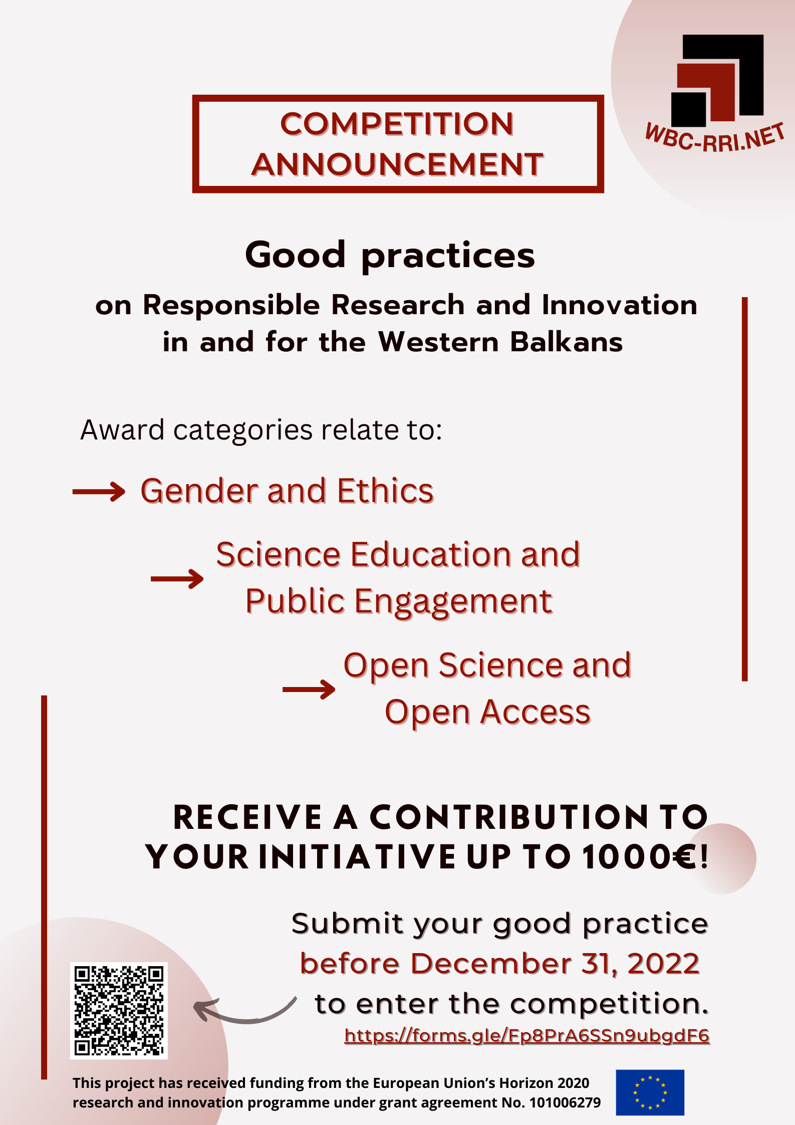 Poziv za natječaj: dobre prakse u odgovornom istraživanju i inovacijama na Zapadnom Balkanu