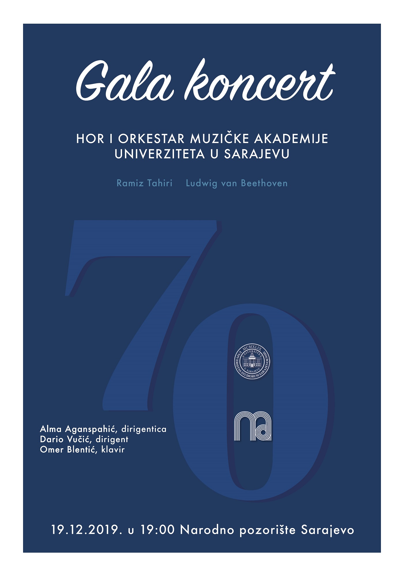 Gala koncert povodom obilježavanja 70 godina Univerziteta u Sarajevu