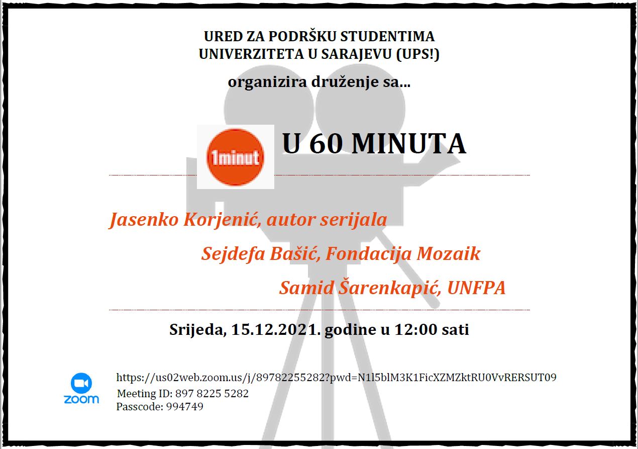 Ured za podršku studentima UNSA organizira druženje "1 minut u 60 minuta"