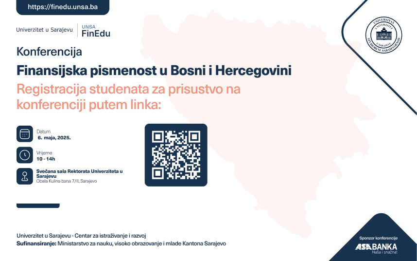 NAJAVA KONFERENCIJE: Finansijska pismenost u Bosni i Hercegovini