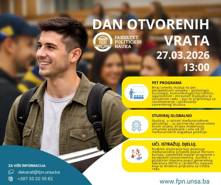 Dan otvorenih vrata Fakultet političkih nauka UNSA