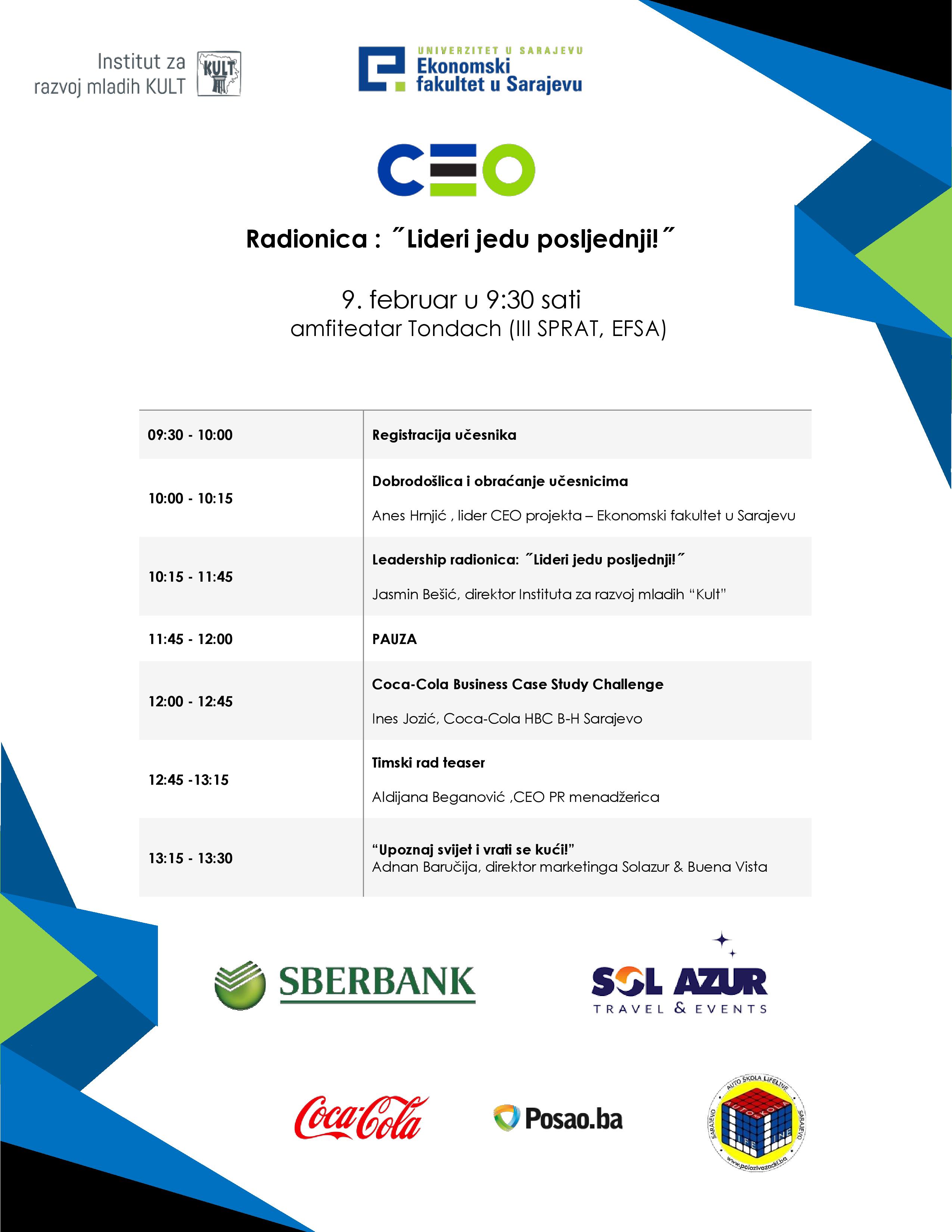 Agenda - CEO radionica