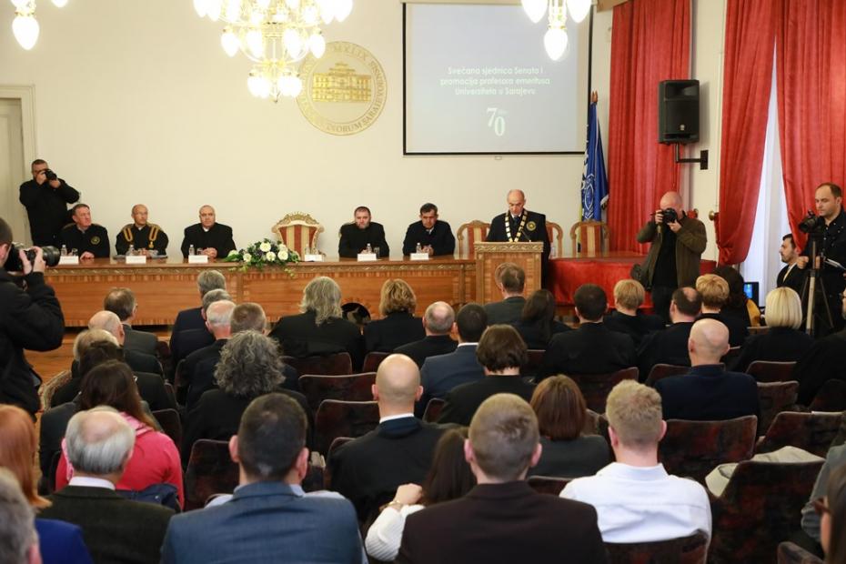 Svečana sjednica Senata i promocija profesora emeritusa Univerziteta u Sarajevu u povodu 70. godišnjice Univerziteta u Sarajevu