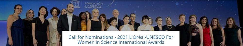 UNESCO-L'Oreal nagrada za žene u nauci za 2021. godinu