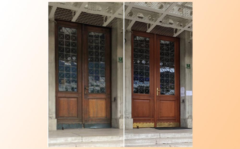 Završeni radovi tekućeg održavanja vrata na južnom pročelju zgrade Rektorata i Pravnog fakulteta Univerziteta u Sarajevu