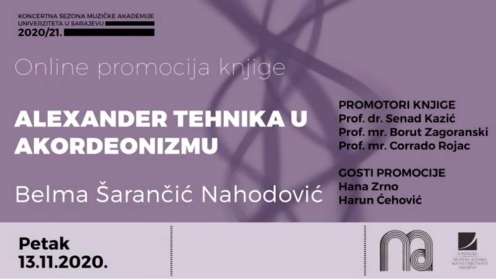 Održana promocija knjige „Alexander tehnika u akordeonizmu“ prof. dr. Belme Šarančić