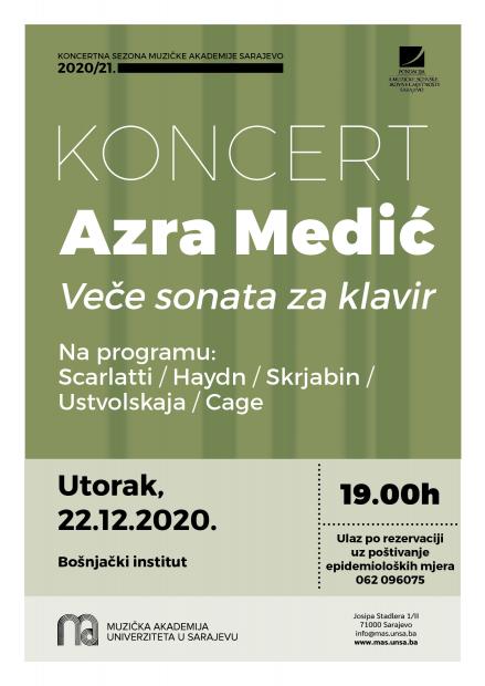 Muzička akademija UNSA najavljuje „Veče sonata za klavir“