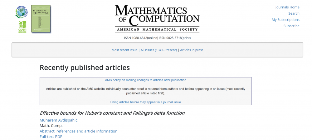 Značajan naučni uspjeh: Prof. dr. Muharem Avdispahić objavio je rad u časopisu Američkog matematičkog društva Mathematics of Computation