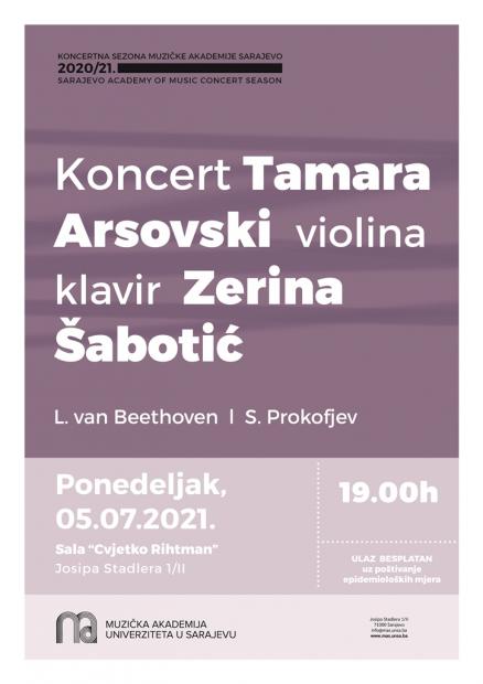 Koncert Tamare Arsovski i Zerine Šabotić 