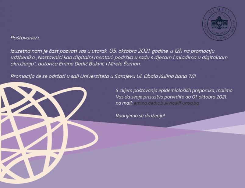 Promocija udžbenika "Nastavnici kao digitalni mentori: podrška u radu s djecom o mladima u digitalnom okruženju"