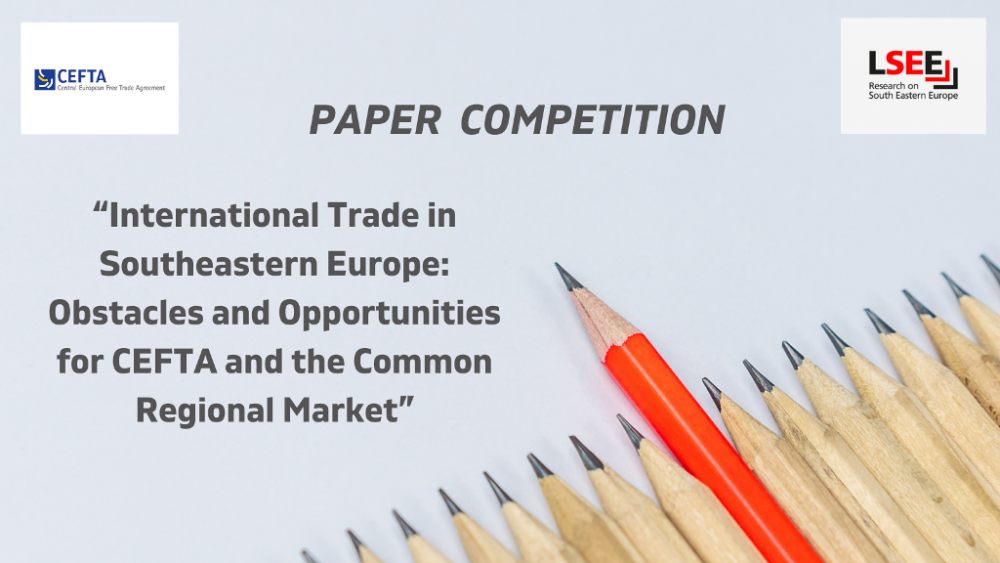 Obavještenje o konkursu za rad na temu: „Međunarodna trgovina u jugoistočnoj Evropi: prepreke i mogućnosti za CEFTA-u i zajedničko regionalno tržište“
