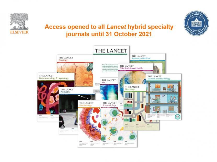 Osiguran probni period korištenja Lancet naučnih časopisa za uposlenike Univerziteta u Sarajevu