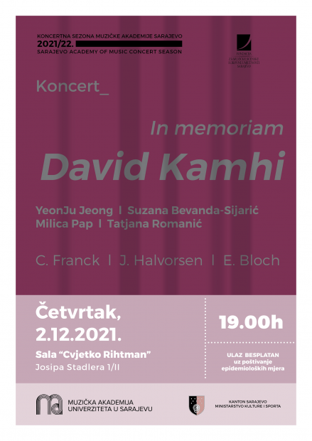 Koncert sjećanja na profesora Davida Kamhija