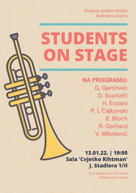Asocijacija studenata Muzičke akademija u Sarajevu najavljuje prvi koncert u sezoni 2021/2022. iz ciklusa koncerata Students on Stage