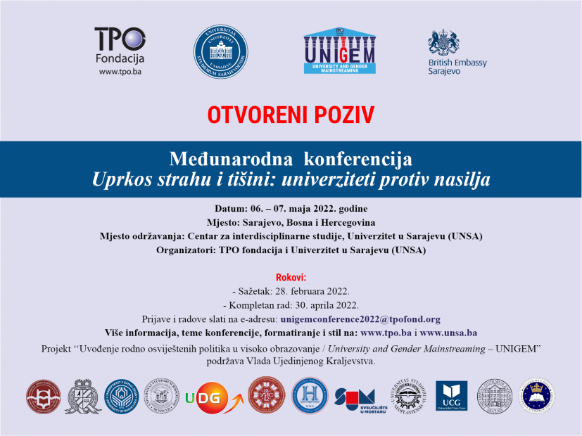 Međunarodna konferencija: "Uprkos strahu i tišini: univerziteti protiv nasilja"