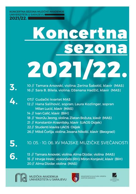 Dinamičan proljetni repertoar Muzičke akademije Univerziteta u Sarajevu