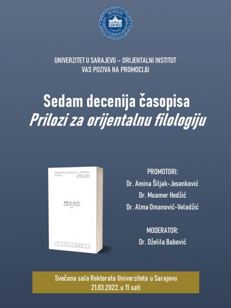 Promocija "Sedam decenija časopisa Prilozi za orijentalnu filologiju"