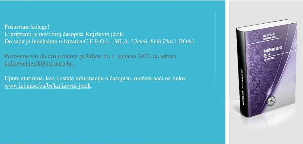 Institut za jezik UNSA: Priprema novog broja časopisa “Književni jezik”