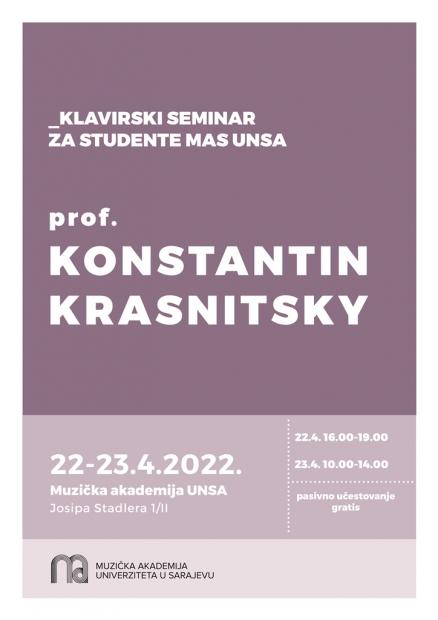 Seminar profesora Konstantina Krasnitskog na Muzičkoj akademiji UNSA