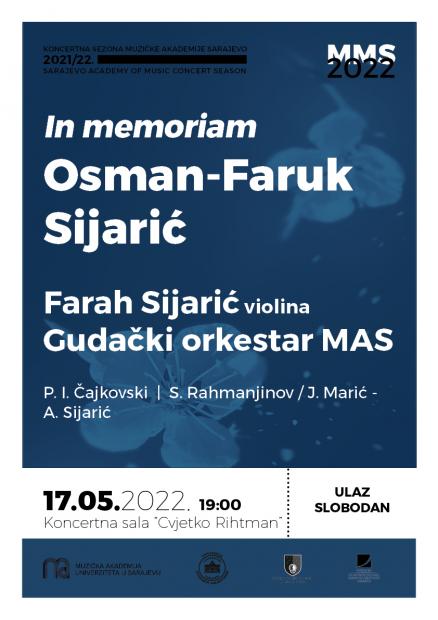 Koncert sjećanja na profesora Osmana-Faruka Sijarića