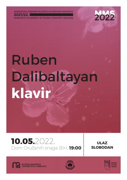 Svečano otvorenje 15. Majskih muzičkih svečanosti: solistički recital Rubena Dalibaltayana