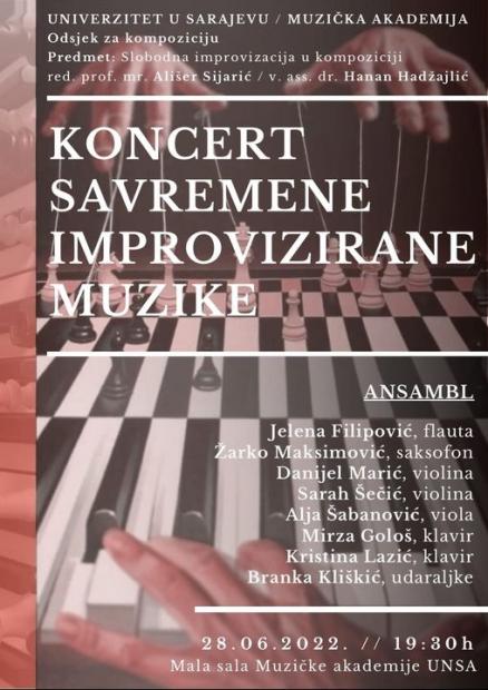 Koncert savremene improvizirane muzike na Muzičkoj akademiji UNSA