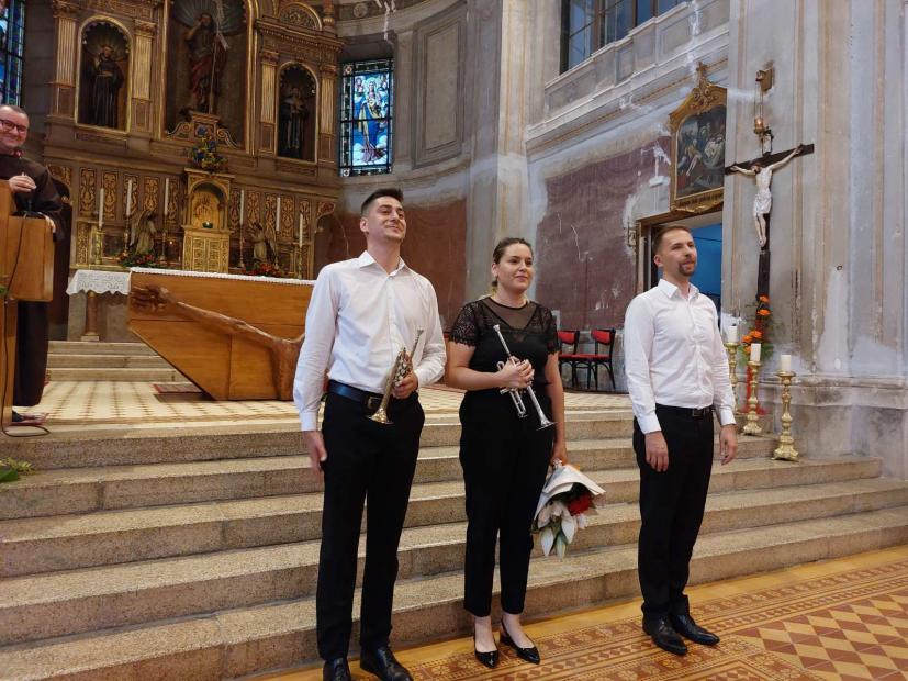 Studenti Muzičke akademije UNSA zajedno sa prof. mr. Dariom Vučićem nastupili na Koncertu za trube i orgulje povodom 120 godina od osnivanja HKD Napredak