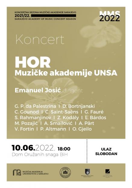 Završnica 15. Majskih muzičkih svečanosti: Koncert Hora Muzičke akademije UNSA