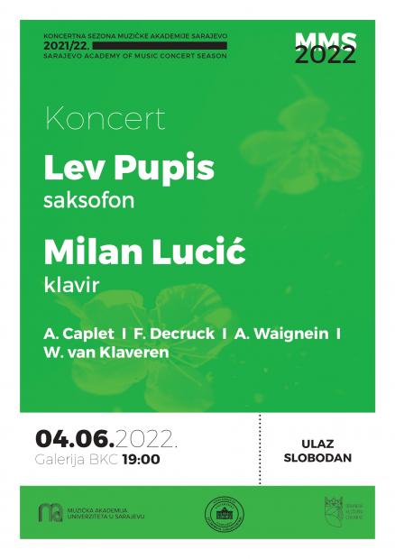 Koncert saksofoniste Leva Pupisa i pijaniste Milana Lucića u sklopu programa Majskih muzičkih svečanosti