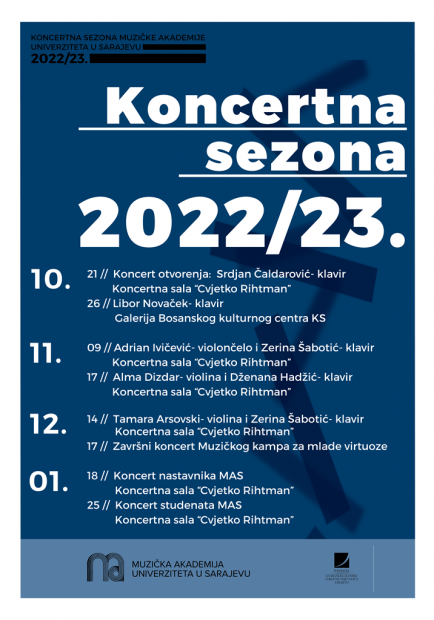 Počinje nova Koncertna sezona Muzičke akademije UNSA