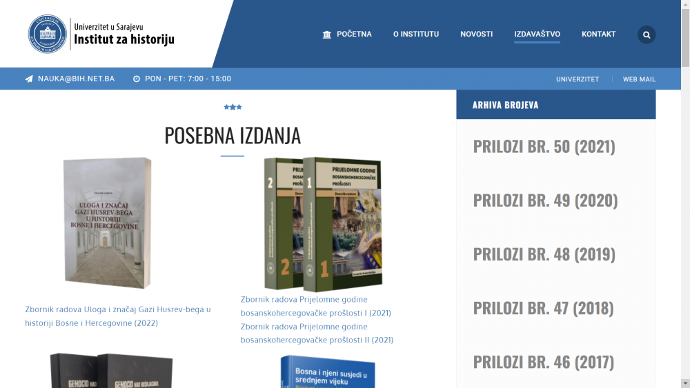 Institut za historiju UNSA digitalizirao vlastita izdanja