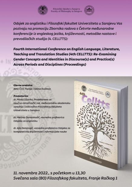 Promocija Zbornika radova s Četvrte međunarodne konferencije iz engleskog jezika, književnosti, metodike nastave i prevodilačkih studija (4. CELLTTS)