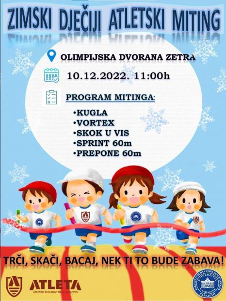 Studenti Fakulteta za sport i tjelesni odgoj UNSA organizuju Zimski dječiji atletski miting