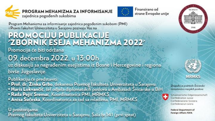 Poziv na promociju i predstavljanje publikacije “Zbornik eseja Mehanizma 2022”