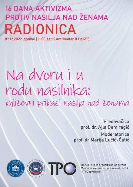 Radionica "Na dvoru i u rodu nasilnika: književni prikazi nasilja nad ženama"