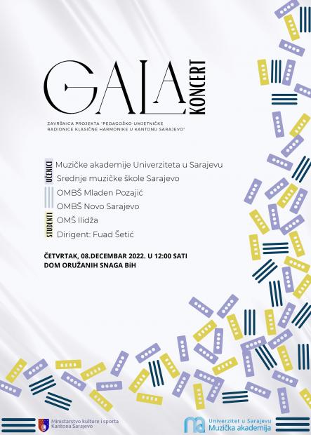 Najavljujemo Gala koncert - završnicu Projekta "Pedagoško-umjetničke radionice klasične harmonike u Kantonu Sarajevo"