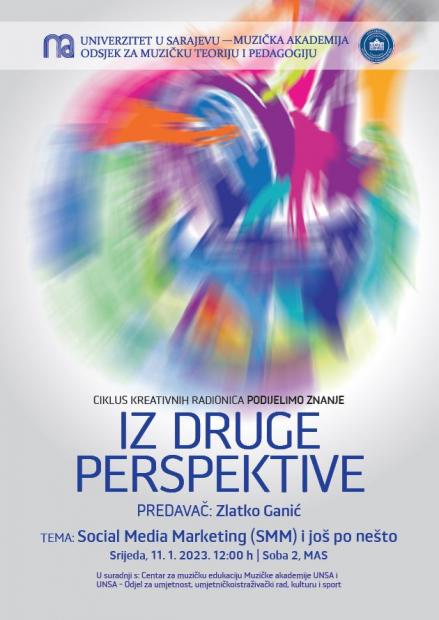 Novo izdanje Kreativne radionice „Podijelimo znanje 2022/2023 – Iz druge perspektive“ ugostit će Zlatka Ganića, specijalistu za digitalne medije